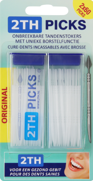 2TH Picks Tandenstoker 2x60 tandenstokers verpakking